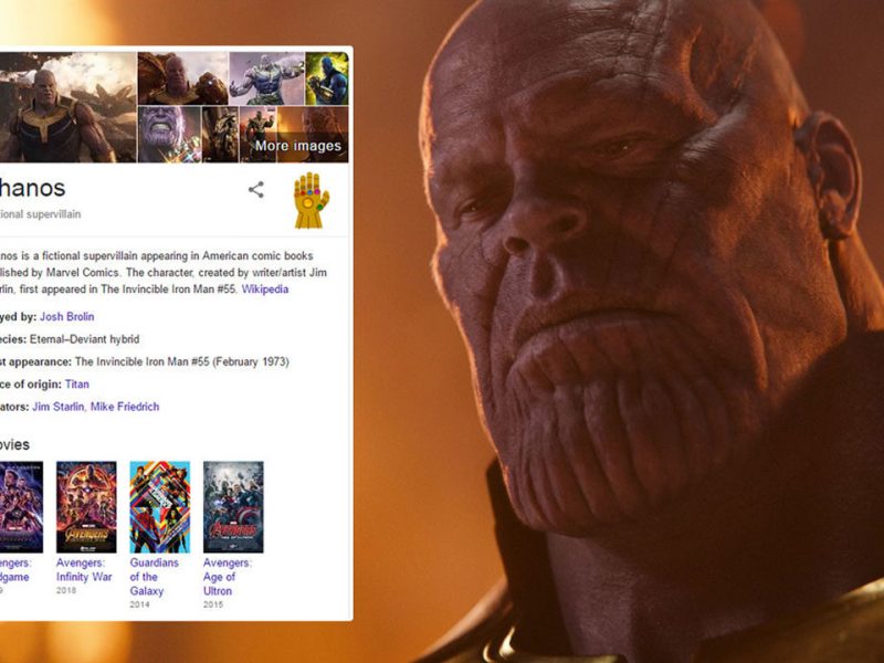 Google decidió crear un pequeño easter egg para los fanáticos de Marvel que busca la palabra "Thanos"