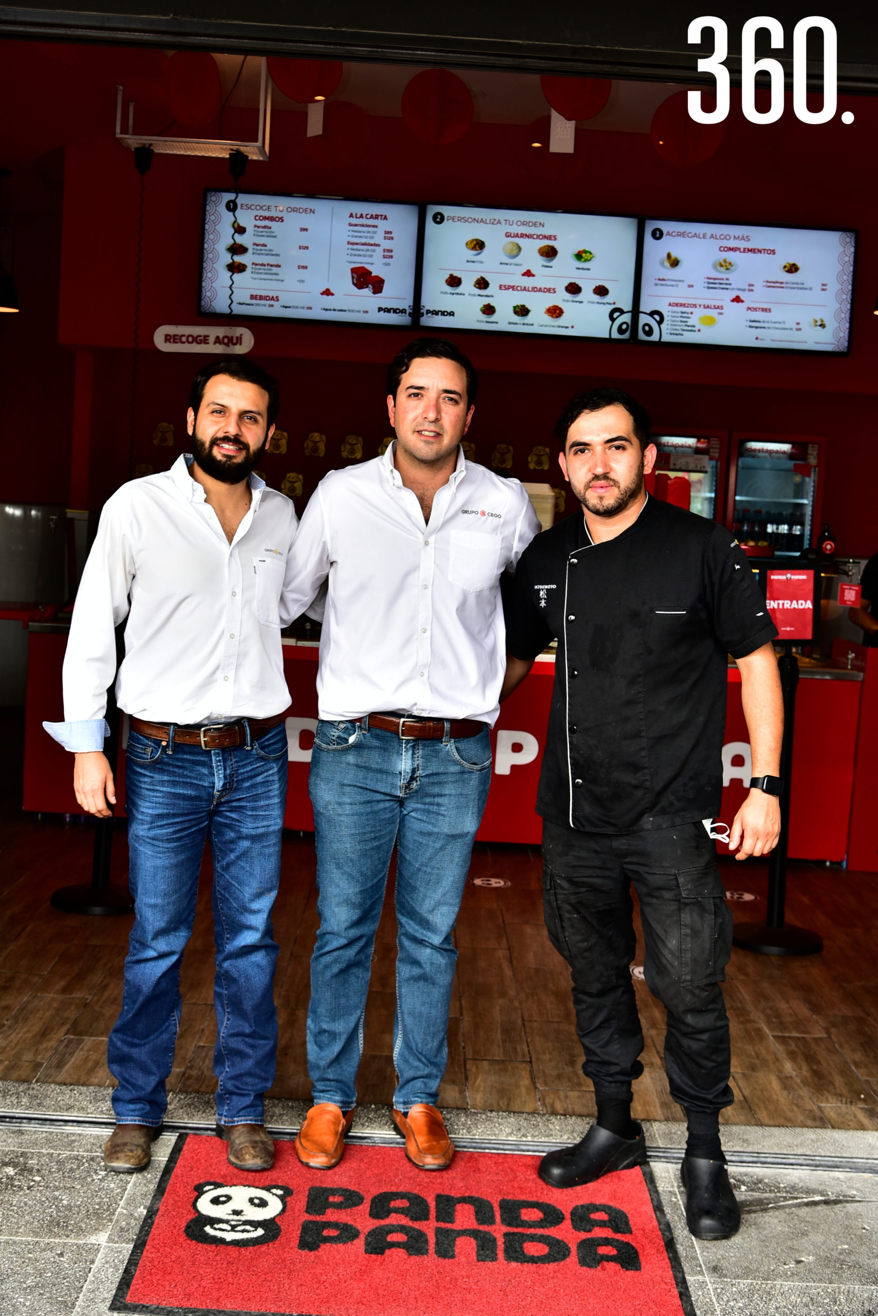 Rodrigo Ruvalcaba, Chuy César y el chef Mario Valdez.